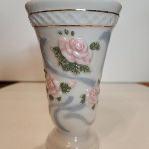Princess House Rose Garland 6" Ceramic Vase
